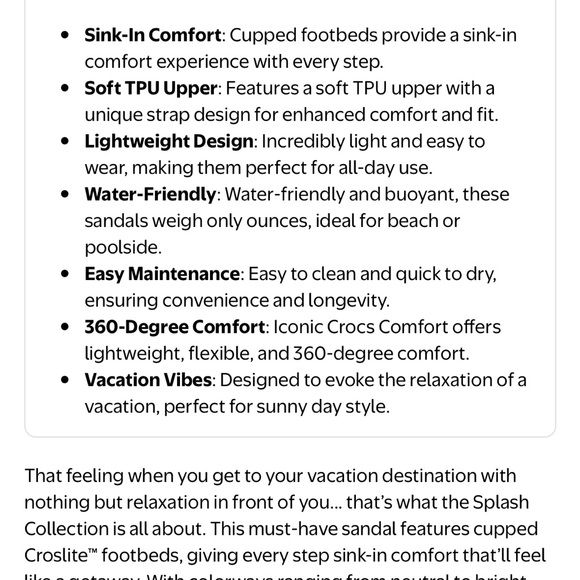 CROCS SPLASH STRAPPY BLACK SANDALS SZ. 7 NEW - Picture 8 of 8